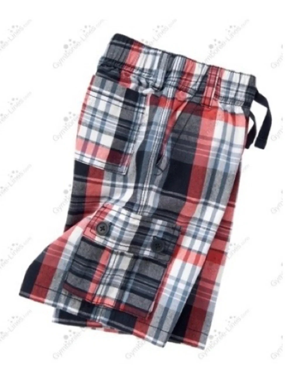 Gymboree Boys Patriotic Red White Blue Plaid Short Set Size 7